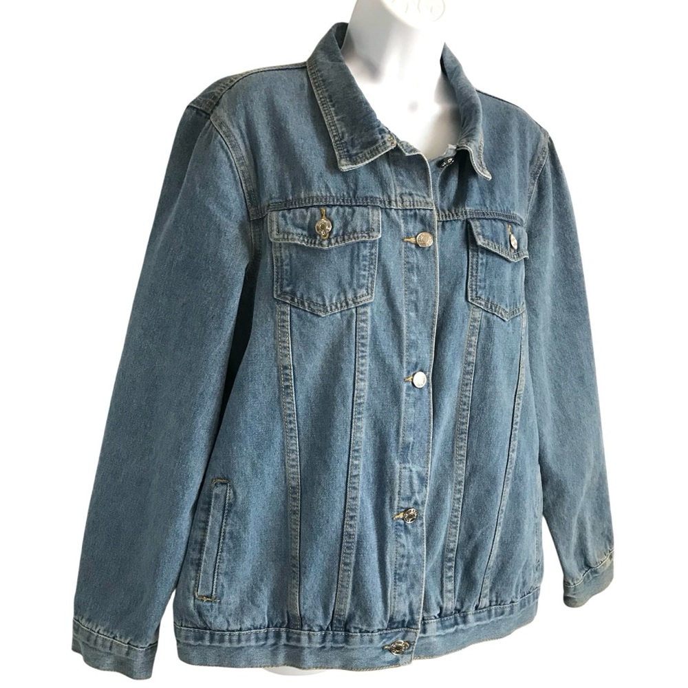 BRIDE Women’s XXL David's Bridal Embroidered Classic Blue Denim Jean Jacket EUC - Picture 7 of 16